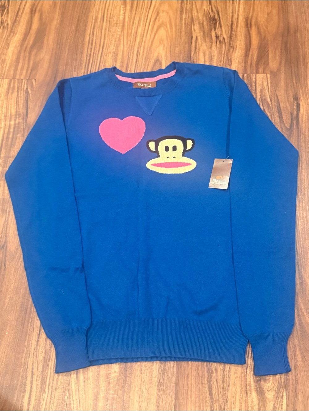VTG Y2K Paul Frank Crewneck Sweater Womens Large Blue Julius Monkey Graphic